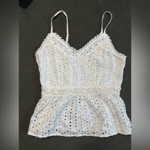 Vintage White Eyelet Lace Top